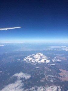 飛行機からの富士山
